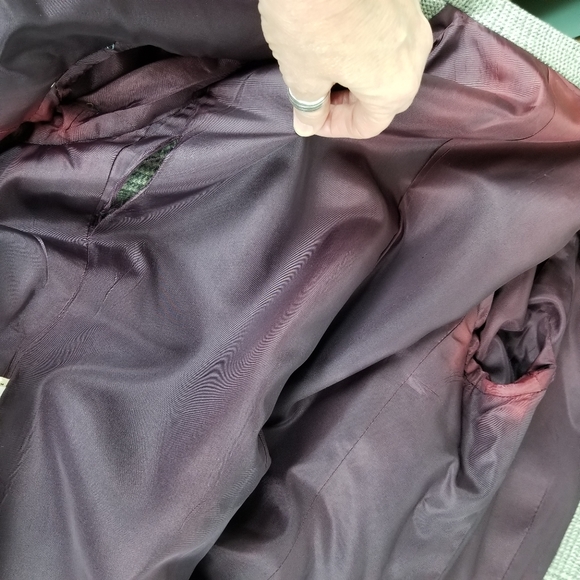 Vintage gray plaid wool blazer size 12 - Picture 4 of 8